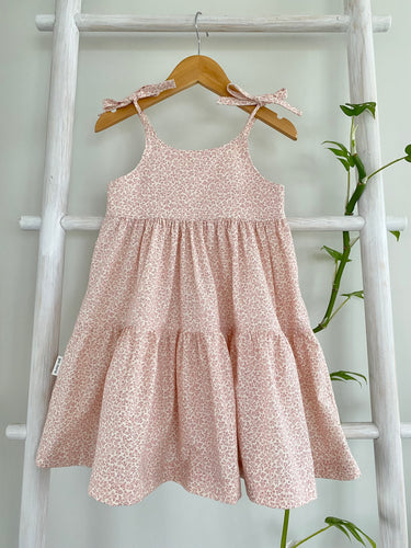Betsy Sundress In Pink Foliage