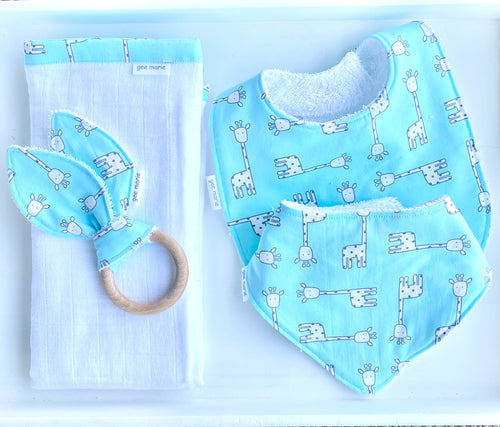 Bib and Teether Set Giraffes